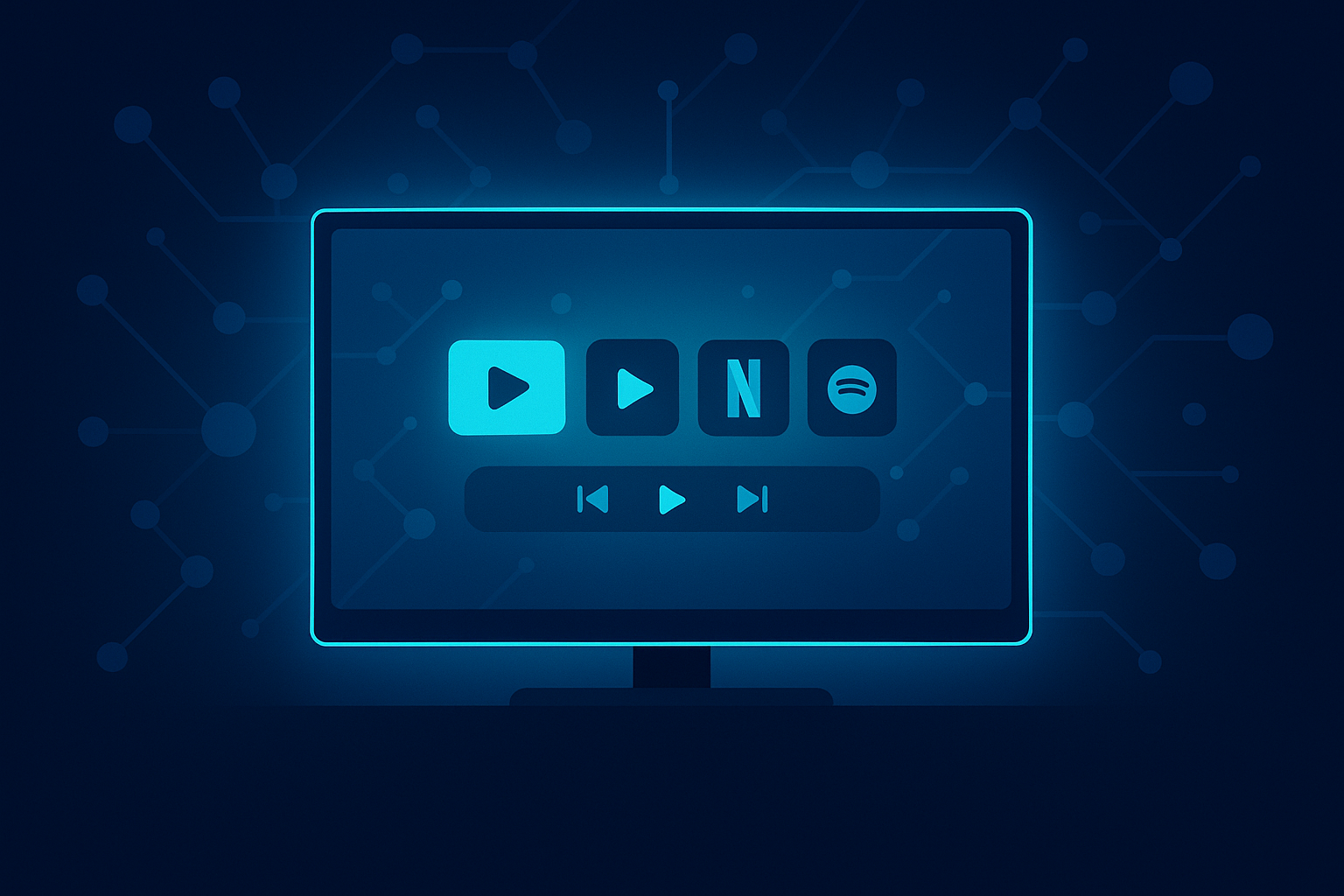 Abstract smart TV streaming and media controls